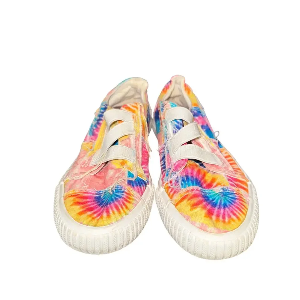 Blowfish Malibu Kids Marlo Slip On Sneaker Size 4 Rainbow Tie Dye Canvas Shoes